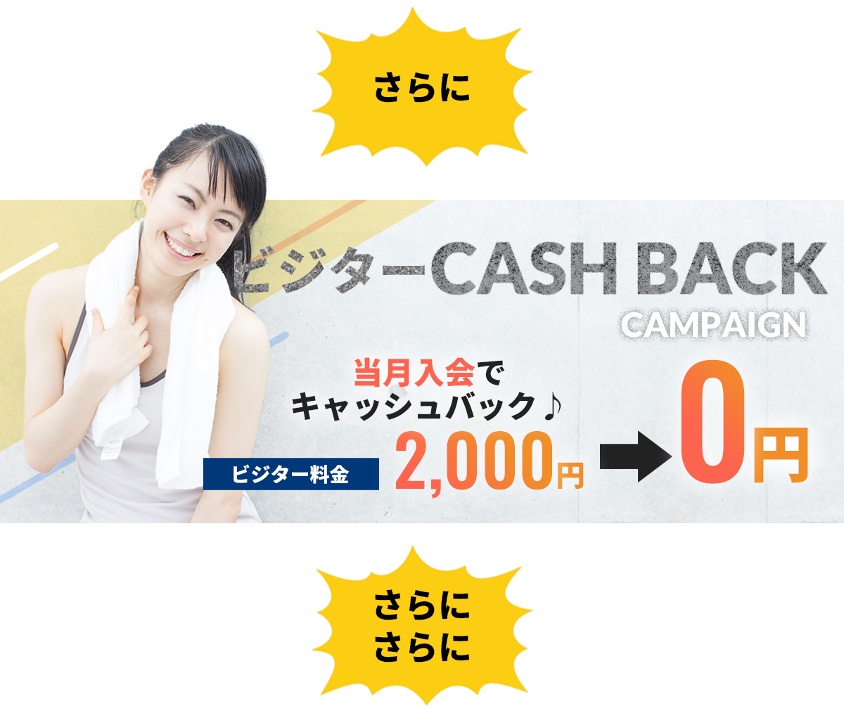 ビジターCASH BACK CAMPAIN 2,000円→0円